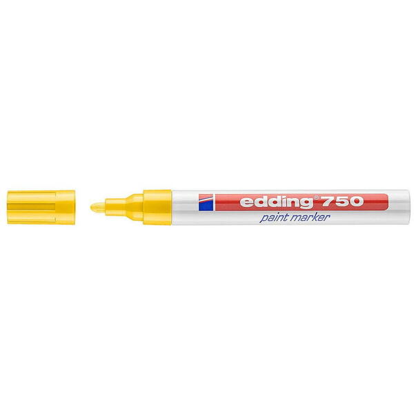 Marker cu vopsea 750 galben varf rotund grosime 2.0/4.0mm Edding