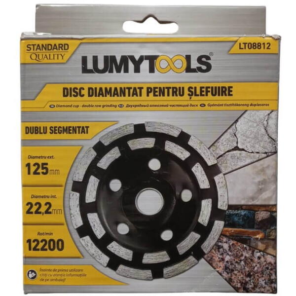 Disc diamantat dublu segmentat pentru slefuire 125 mm LT08812 Lumytools