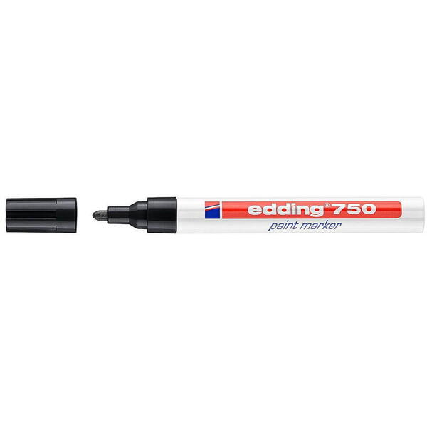 Marker cu vopsea 750 negru varf rotund grosime 2.0/4.0mm Edding