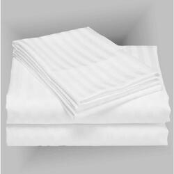 Cearceaf pat cu elastic damasc alb 1 cm 160/200/20 cm