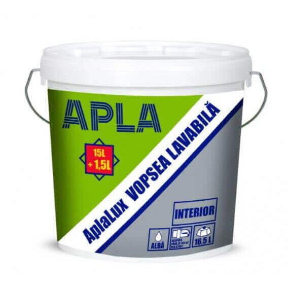 Vopsea lavabila interior Aplalux 15l+1.5l