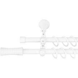 Galerie metalica dubla alb mat ramses cu accesorii 19mm/200 cm Sn Deco