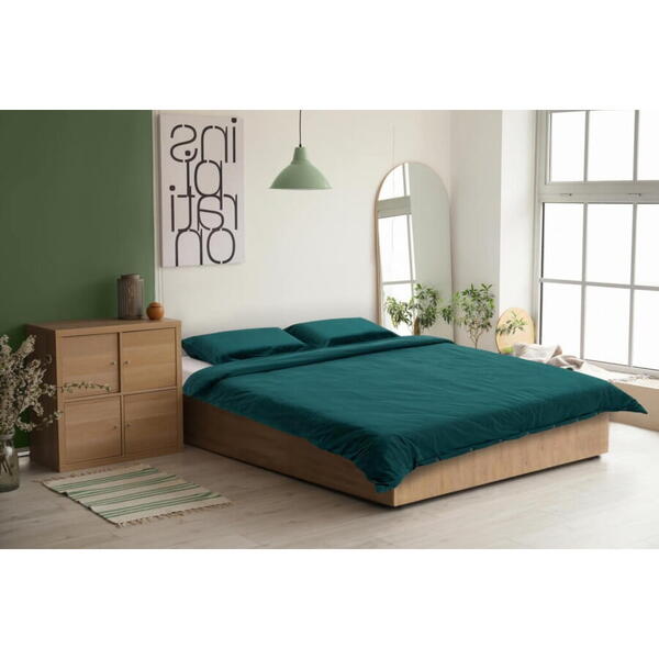 HEINNER Set de pat catifea king size 200x220cm verde