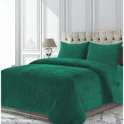 Set de pat catifea king size 200x220cm verde