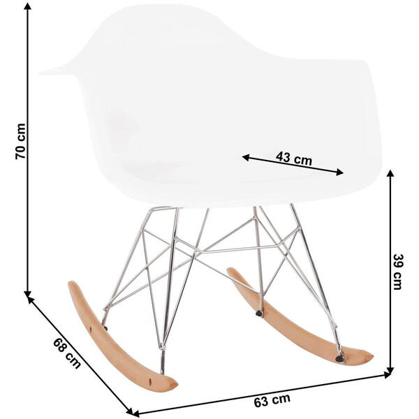 Fotoliu balansoar alb/fag plastic bedver 0000255025