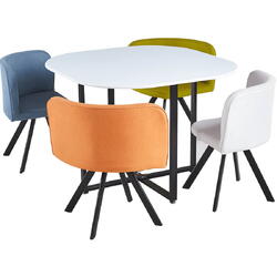 Set de mobilier dining 1+4 alb/culori mixte bevis new 0000354586