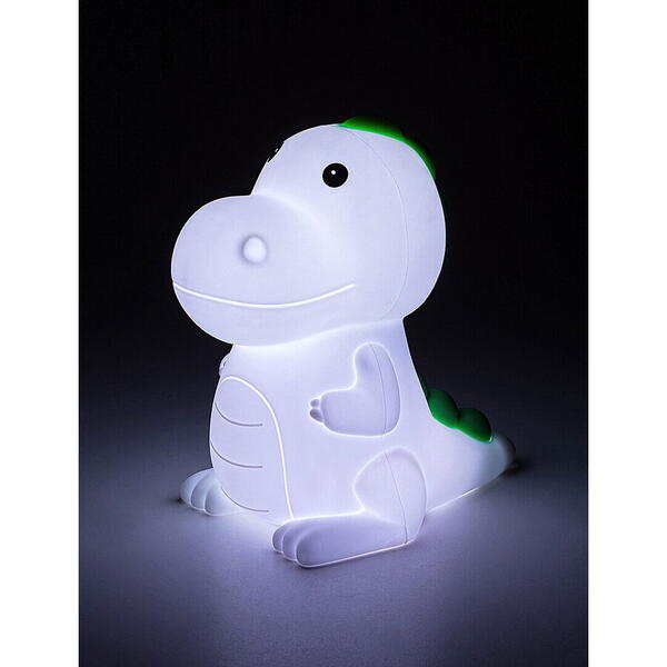 Veioza din plastic dinozaur multicolor cu abajur din silicon ip20 30lm f dino 76021 Rabalux