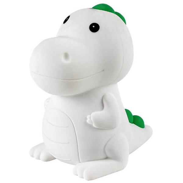 Veioza din plastic dinozaur multicolor cu abajur din silicon ip20 30lm f dino 76021 Rabalux