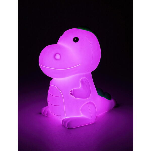 Veioza din plastic dinozaur multicolor cu abajur din silicon ip20 30lm f dino 76021 Rabalux