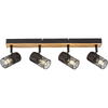 Plafoniera pentru interior metal/lemn de stejar cu abajur din metal negru 4x40w ip20 metta 71154 Rabalux