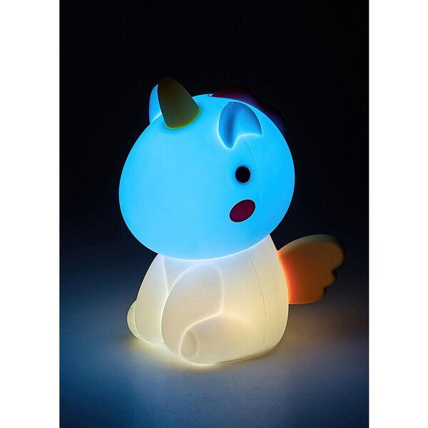 Veioza din plastic unicorn multicolor cu abajur din silicon ip20 30lm unicoo 76020 Rabalux