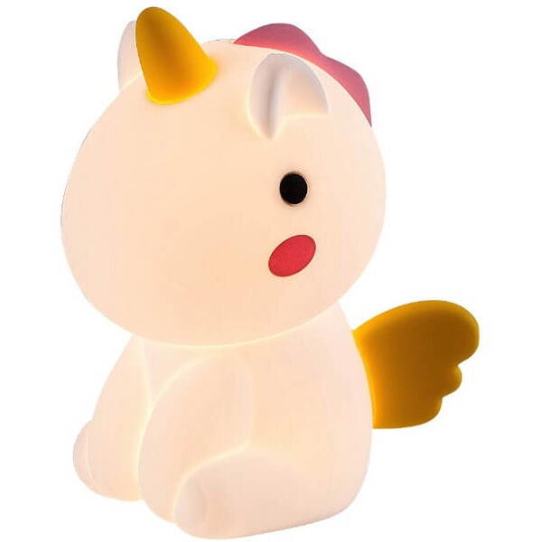 Veioza din plastic unicorn multicolor cu abajur din silicon ip20 30lm unicoo 76020 Rabalux