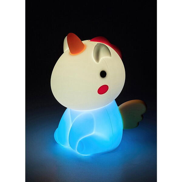 Veioza din plastic unicorn multicolor cu abajur din silicon ip20 30lm unicoo 76020 Rabalux