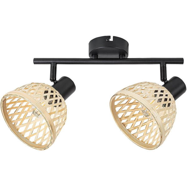 Spot simplu din metal si ratan pentru interior 2x15w ip20 rattan 3134 Rabalux