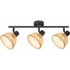 Spot simplu din metal si ratan pentru interior 3x15w ip20 rattan 3135 Rabalux