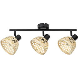 Spot simplu din metal si ratan pentru interior 3x15w ip20 rattan 3135 Rabalux