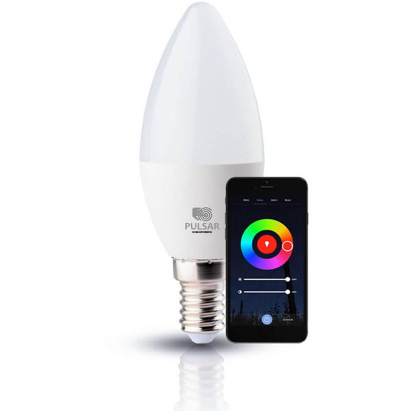 Bec led lumanare 6w e14 rgb wifi bluetooth alb EL0060534 Pulsar