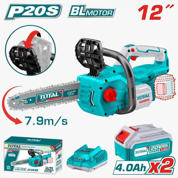 Drujba electrica pe acumulator lama 12 li-ion 20v (industrial) cu acumulator (2 acumulatori 4ah inclusi si incarcator) TGSLI201286 Total