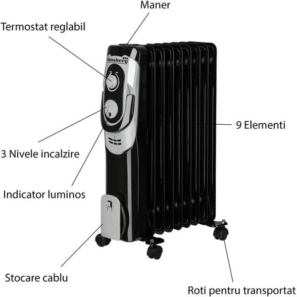 Calorifer ulei 9 elementi HB8910 Hausberg