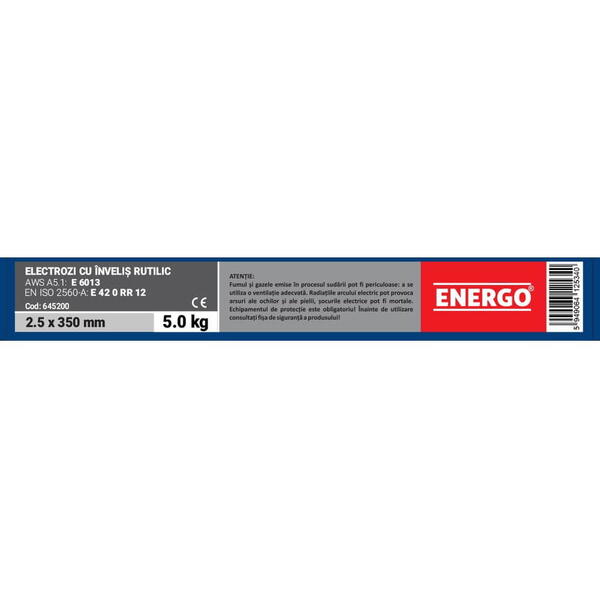 Electrozi sudura ese-r invelis-rutilic (aws e6013) 2.5x350mm 5.0kg 645200 Energo