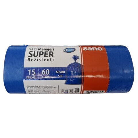 Saci super optima 60l 15bucati albastri Sano