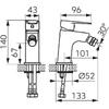 Ferro Baterie stativa bideu ritto BTR6BL negru