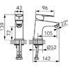 Ferro Baterie stativa lavoar ritto BTR2 crom cu ventil click-clack