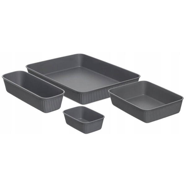 Set 4 organizatoare slim baobab a6 a5 a4 gri S7012500 Romtatay