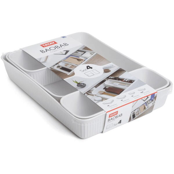 Set 4 organizatoare slim baobab a6 a5 a4 alb S7012501 Romtatay