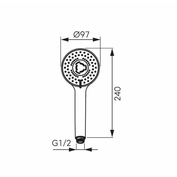 Ferro Para dus negru mat cortina S340BL-B