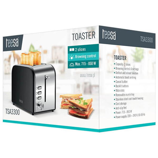 Toaster 850w TSA3300 Teesa