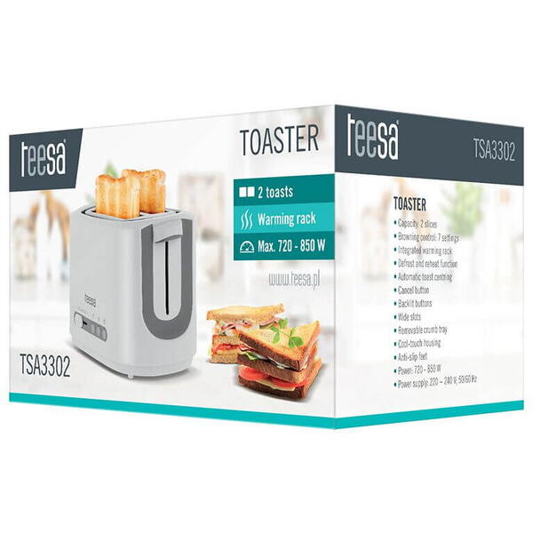 Toaster 850w TSA3302 Teesa