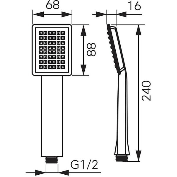 Ferro Para dus negru mat sinus S170BL-B