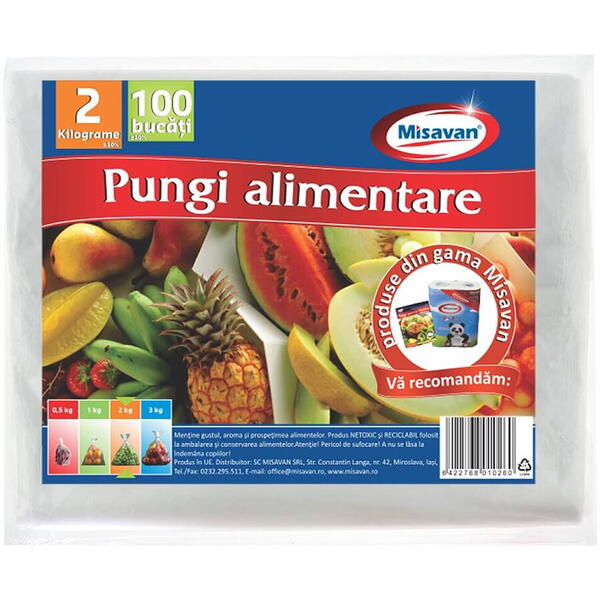 Pungi alimentare 2kg 100/set 1302 Misavan