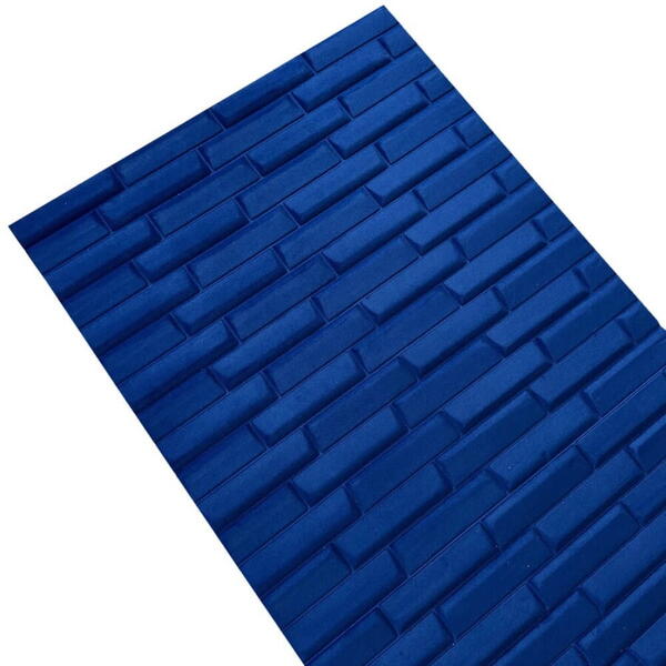 MallDeco Panou decorativ autoadeziv din catifea model caramida albastru royal DPRM-119 69x300 cm (2.07 mp)