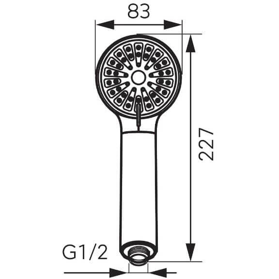 Ferro Para dus negru mat cortessa S330BL-B