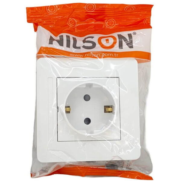 Priza schuko st protectie copii alba Nilson selene 23111019