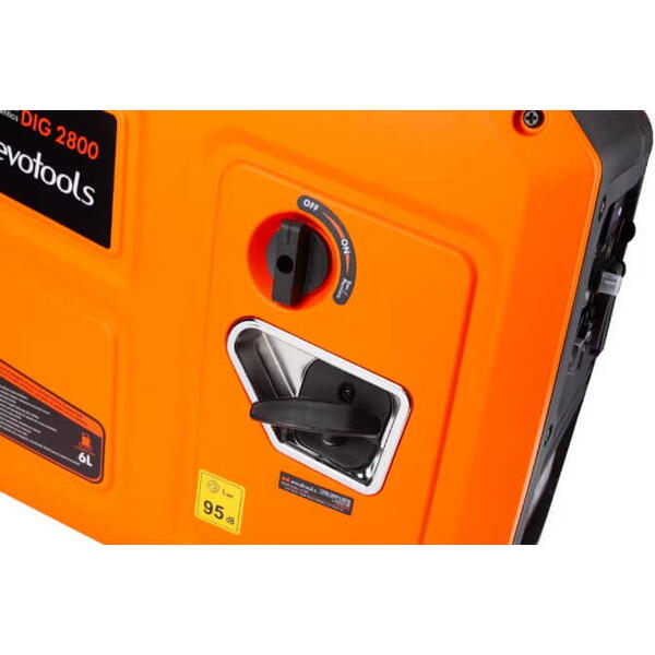 EVOTOOLS Generator invertor silentios dig 2800 w 3.7 cp benzina 6 l capacitate rezervor silentios pornire manuala mod eco 681902 Epto