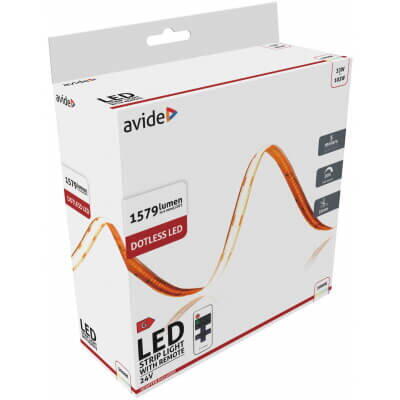 Banda led rf 24v cob ww ip20 5m avide abcls24v-320ww20-5m