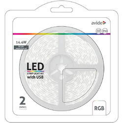 Banda led 5v 7.2w smd5050 30led rgb ip65 2m ABLSBL5V5050-30RGB65 Avide