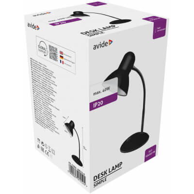 Lampa de birou negru simple avide basic abdls-b