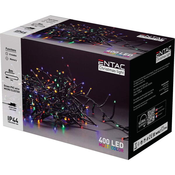 Entac Ghirlanda 400 led colorat 8m cluster ip44 ECL-M400-MC