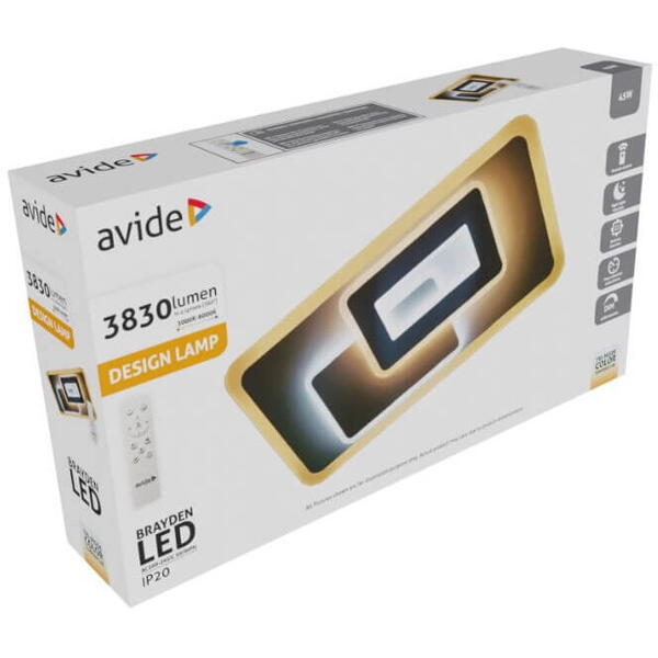 Plafoniera 45w cu telecomanda rf design brayden ADO3S-BRAY-2.4G Avide