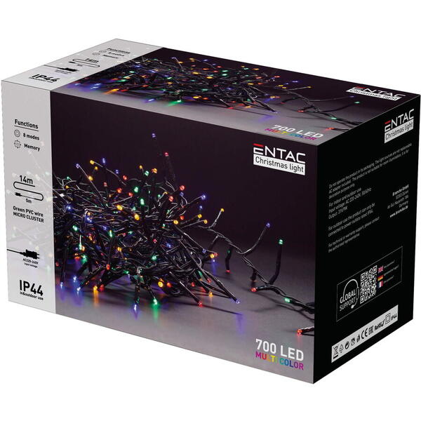Entac Ghirlanda 700 led colorat 14m cluster ip44 ECL-M700MC