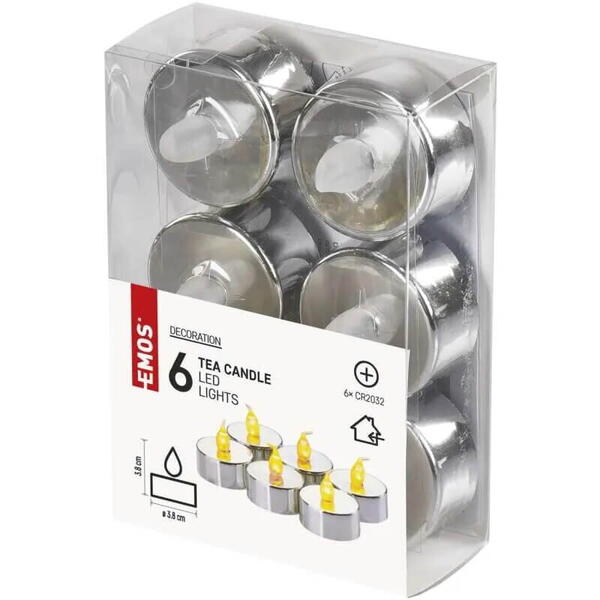 Lumanare tealight argintie led 3.8cm cald DCCV12 Emos