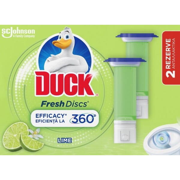 Odorizant gel rezerva toaleta fresh discs lime rezerva twin duo Duck