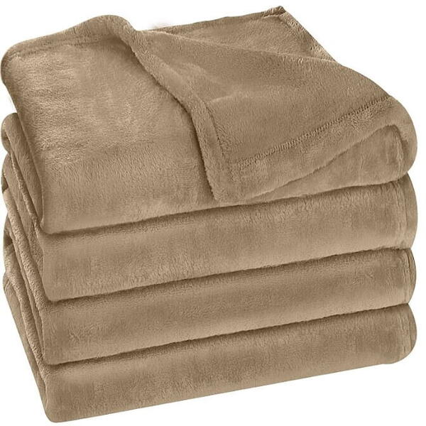 Patura polar de pat din fleece utopia bej 167x230 300 GSM