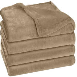 Patura polar de pat din fleece utopia bej 167x230 300 GSM