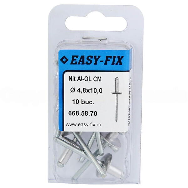 EasyFix Nituri pop cap marit 16mm al/otel 4.8x10mm 10buc/blister 667.58.00 22928