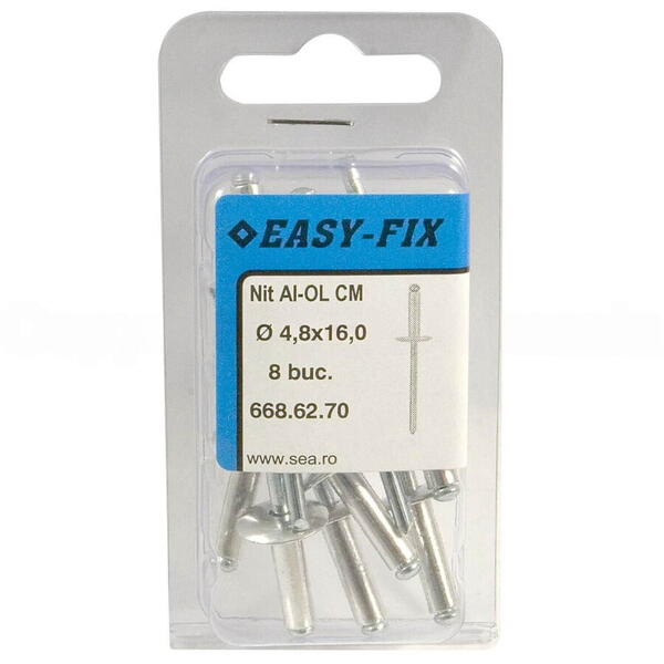 EasyFix Nituri pop cap marit 16mm al/otel 4.8x16mm 8buc/blister 667.12.00 22931